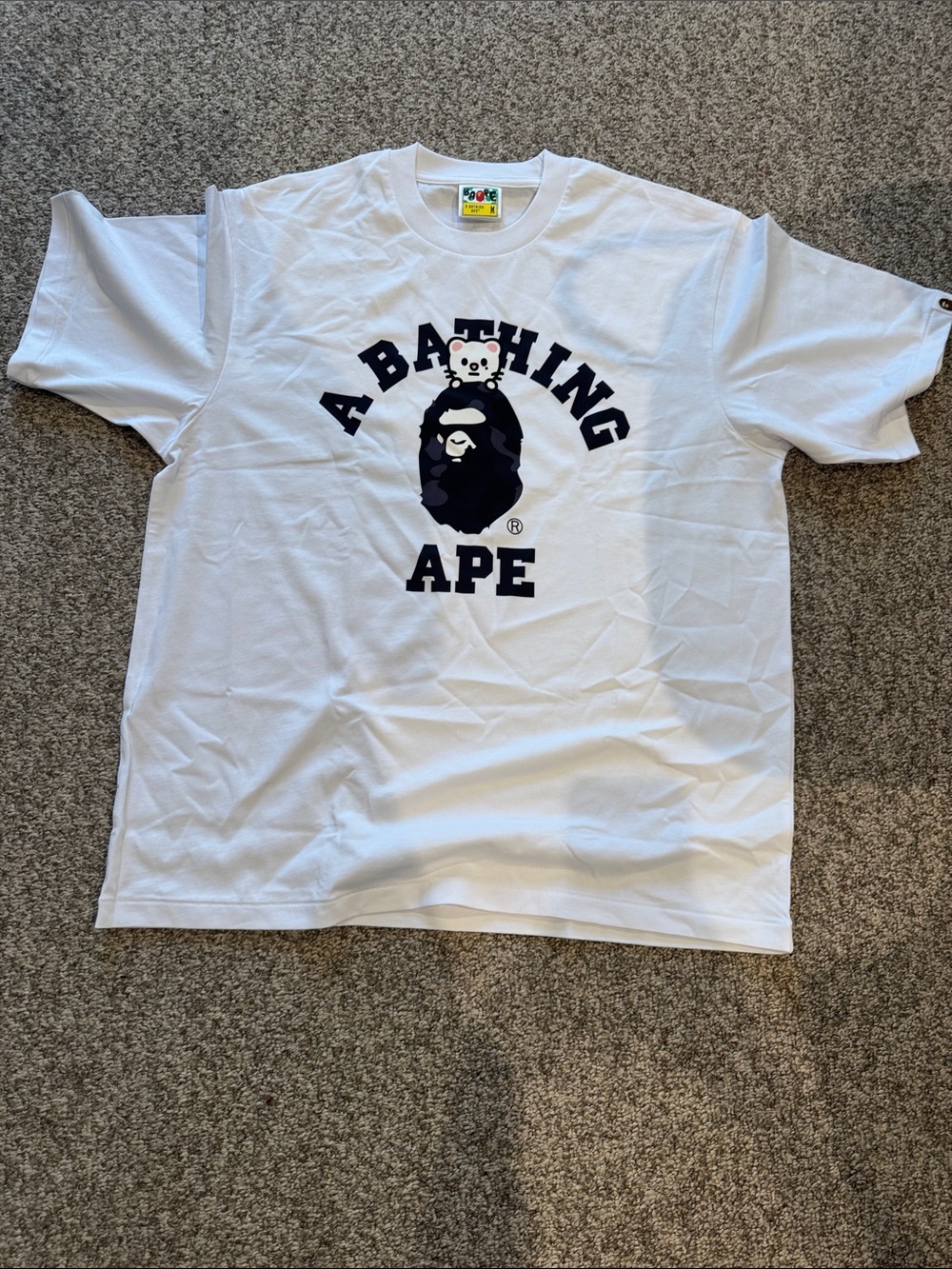 A bathing ape White Logo Graphic Tee